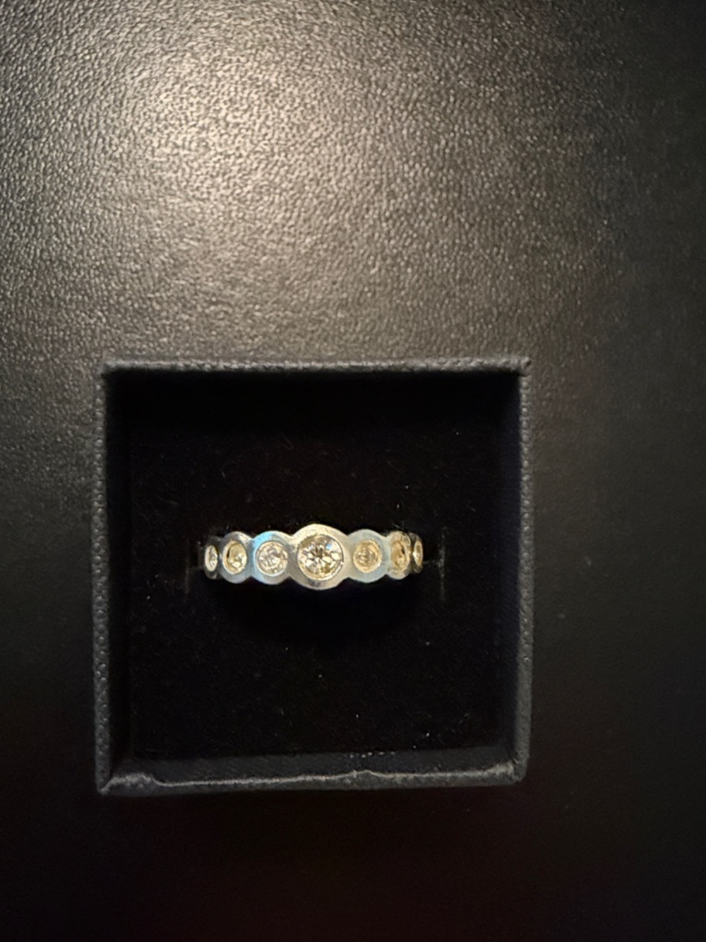 Sterling Silver Bezel Set Cubic Zirconia Band - Silver 925